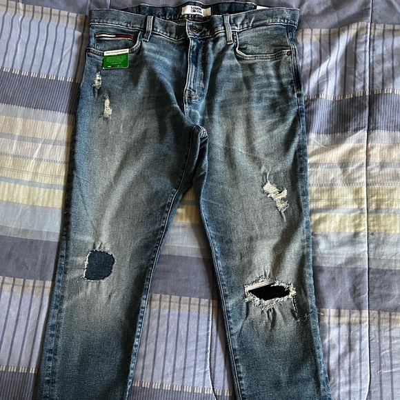 Tommy Hilfiger THFlex Blue Jeans US40x32 Skinny Stretch New - Picture 1 of 8